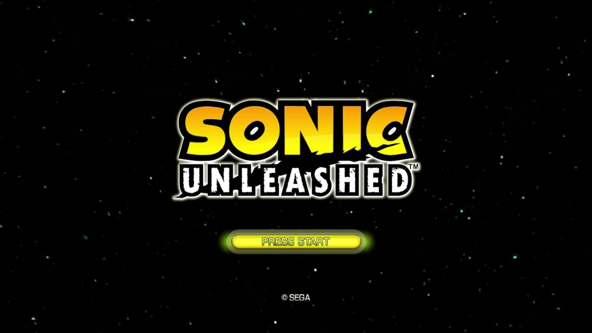 Sonic Unleashed title screen for Xbox 360